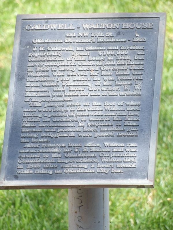 Caldwell-Walton House Marker. Click for full size. Caldwell-Walton House Marker image. Click for full size.