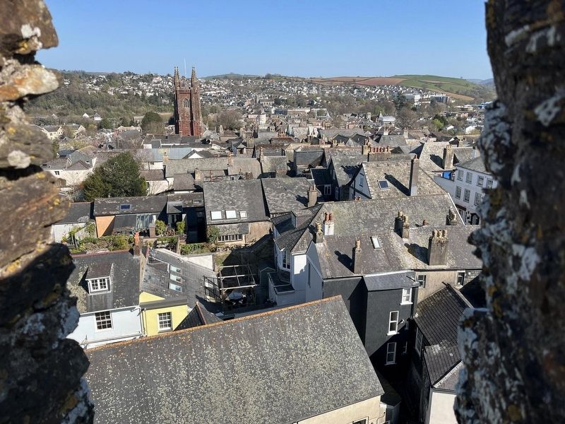 Looking down at Totnes from the top of the castle. Click for full size. Looking down at Totnes from the top of the castle image. Click for full size.