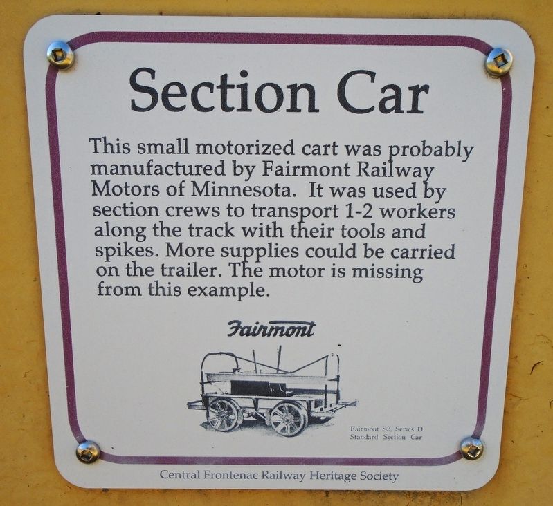 Section Car Marker. Click for full size. Section Car Marker image. Click for full size.