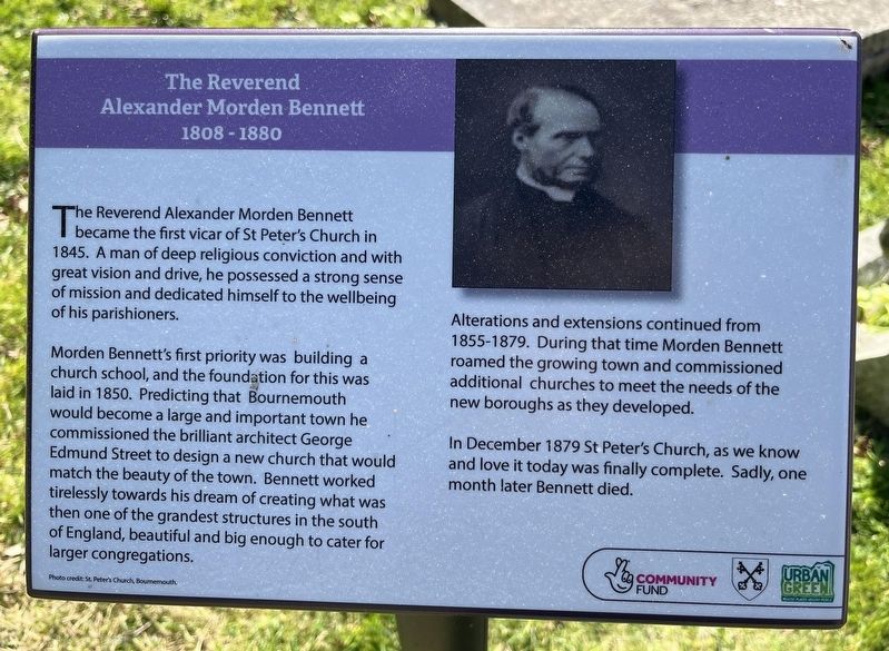 The Reverend Alexander Morden Bennett Marker. Click for full size. The Reverend Alexander Morden Bennett Marker image. Click for full size.