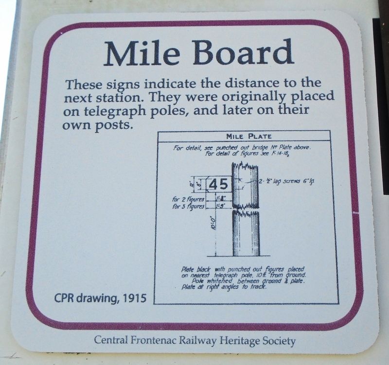 Mile Board Marker. Click for full size. Mile Board Marker image. Click for full size.