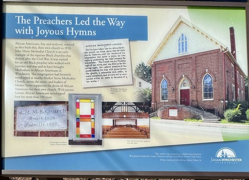 The Preachers Led the Way with Joyous Hymns Marker image. Click for full size.
