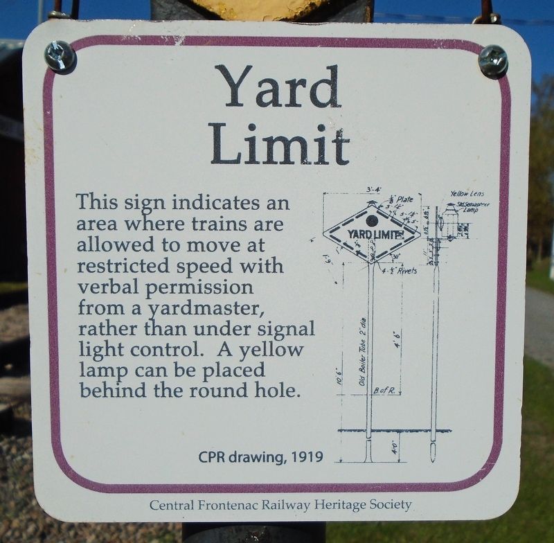 Yard Limit Marker. Click for full size. Yard Limit Marker image. Click for full size.