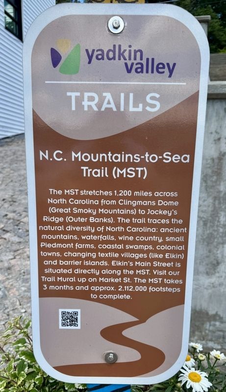 N.C. Mountains-to-Sea Trail (MST) Marker. Click for full size. N.C. Mountains-to-Sea Trail (MST) Marker image. Click for full size.