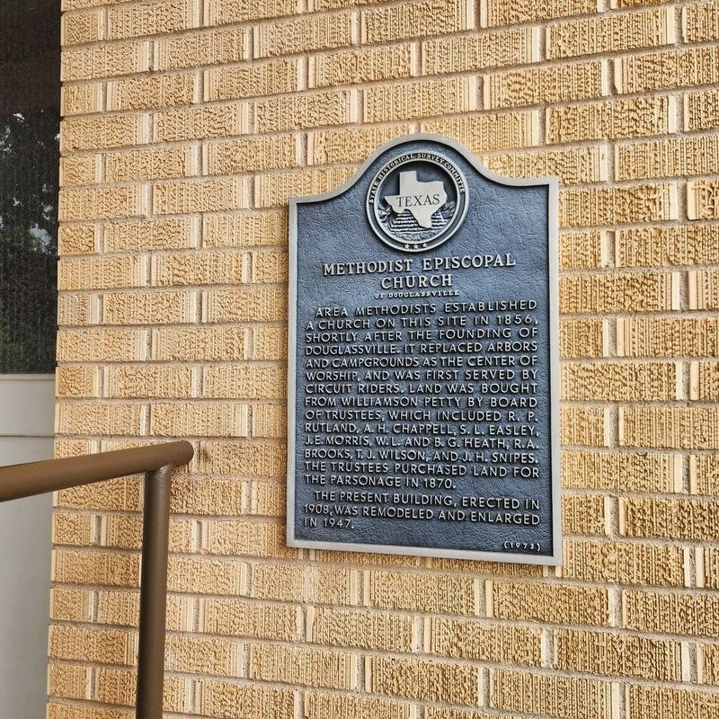 Methodist Episcopal Church of Douglassville Marker. Click for full size. Methodist Episcopal Church of Douglassville Marker image. Click for full size.