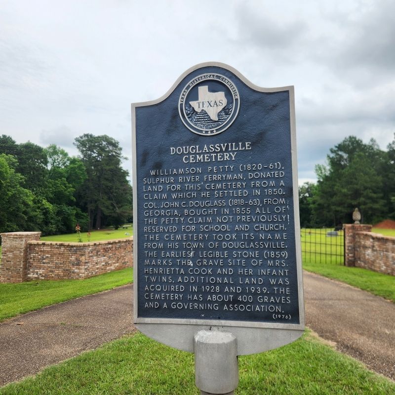 Douglassville Cemetery Marker. Click for full size. Douglassville Cemetery Marker image. Click for full size.