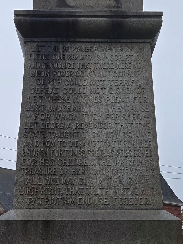 Bartow County Confederate Monument, northeast side image. Click for full size.