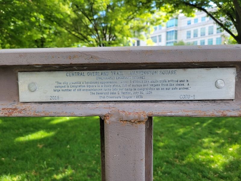 Central Overland Trail - Washington Square Marker. Click for full size. Central Overland Trail - Washington Square Marker image. Click for full size.