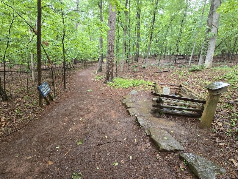 An Unknown Soldier Marker and gravesite looking north on the Cheatham Hill Trail image. Click for full size.