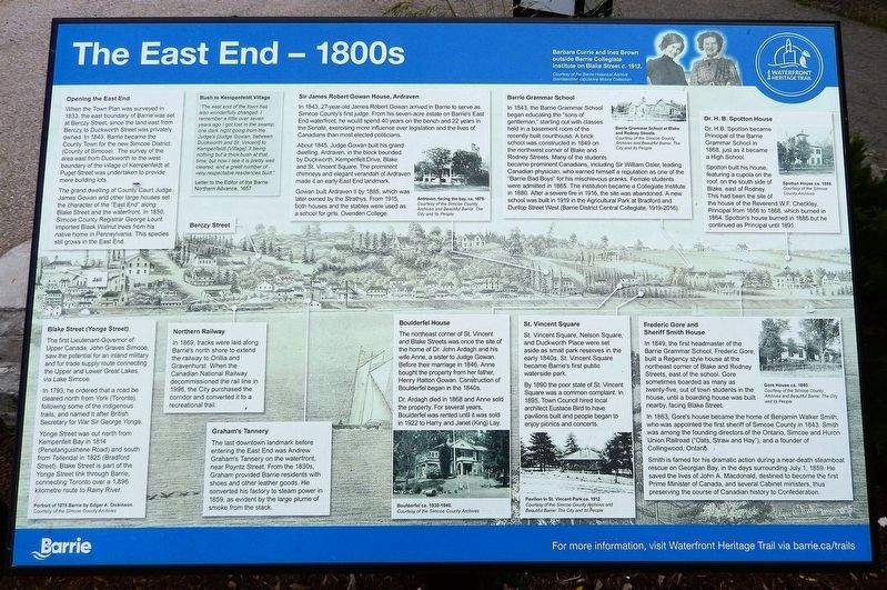 The East End 1800s Marker. Click for full size. The East End 1800s Marker image. Click for full size.