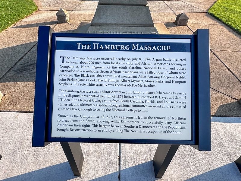 The Hamburg Massacre Marker. Click for full size. The Hamburg Massacre Marker image. Click for full size.