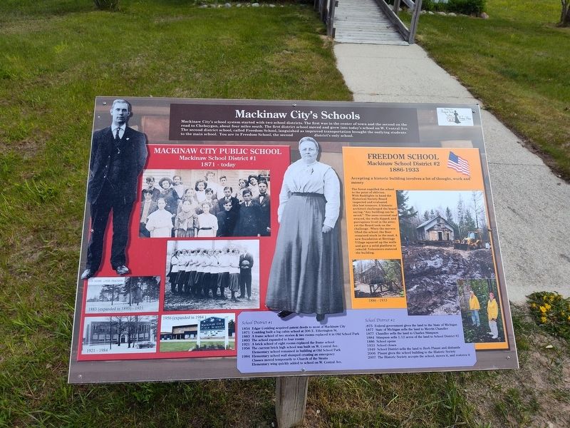 Mackinaw City's Schools Marker. Click for full size. Mackinaw City's Schools Marker image. Click for full size.