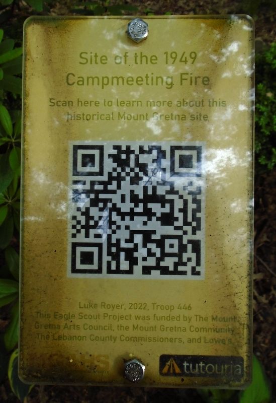 Site of the 1949 Campmeeting Fire Marker image. Click for full size.