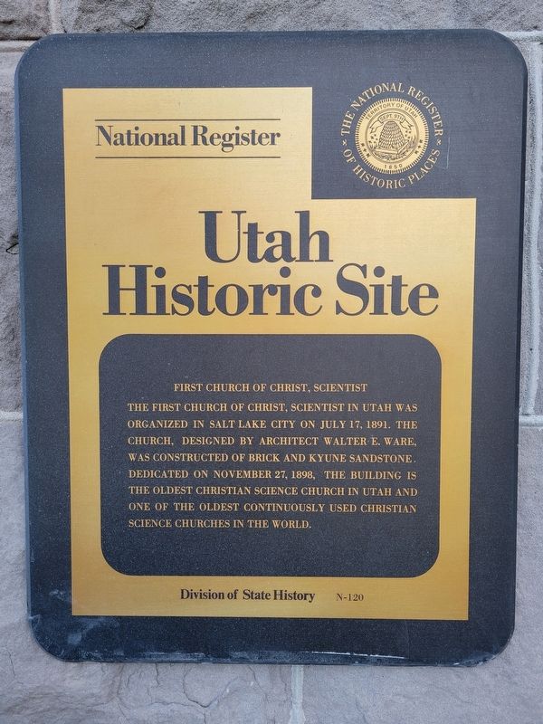 First Church of Christ, Scientist Marker. Click for full size. First Church of Christ, Scientist Marker image. Click for full size.