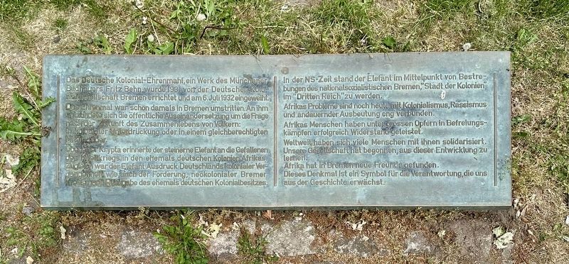 Antikolonialdenkmal �Der Elefant� / Anticolonial Memorial �The Elephant� Marker image. Click for full size.