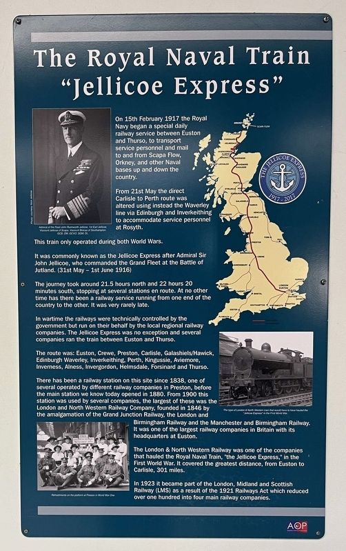 The Royal Naval Train "Jellicoe Express" Marker. Click for full size. The Royal Naval Train "Jellicoe Express" Marker image. Click for full size.