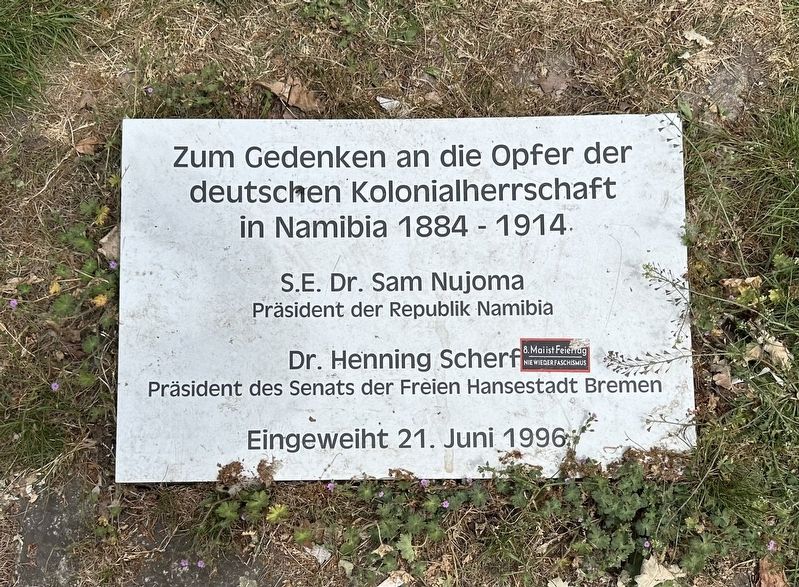 Memorial plaque for the Namibian victims of German colonial rule (1884-1914) image. Click for full size.