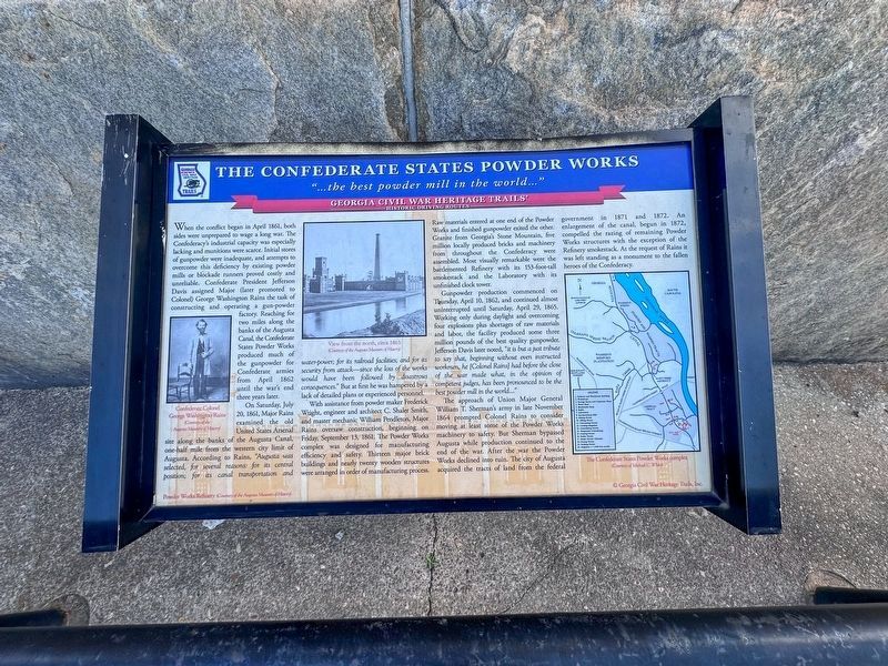The Confederate States Powder Works Marker. Click for full size. The Confederate States Powder Works Marker image. Click for full size.