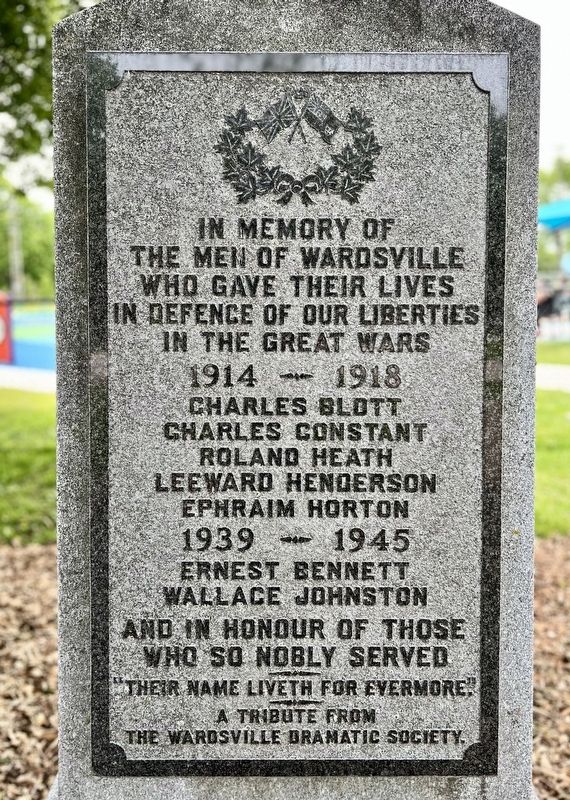Wardsville War Memorial Marker. Click for full size. Wardsville War Memorial Marker image. Click for full size.