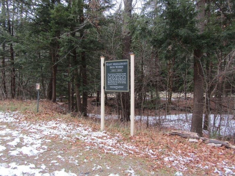 East Middlebury Iron Works Marker. Click for full size. East Middlebury Iron Works Marker image. Click for full size.