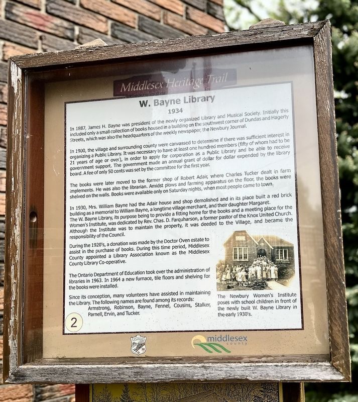 W. Bayne Library Marker. Click for full size. W. Bayne Library Marker image. Click for full size.