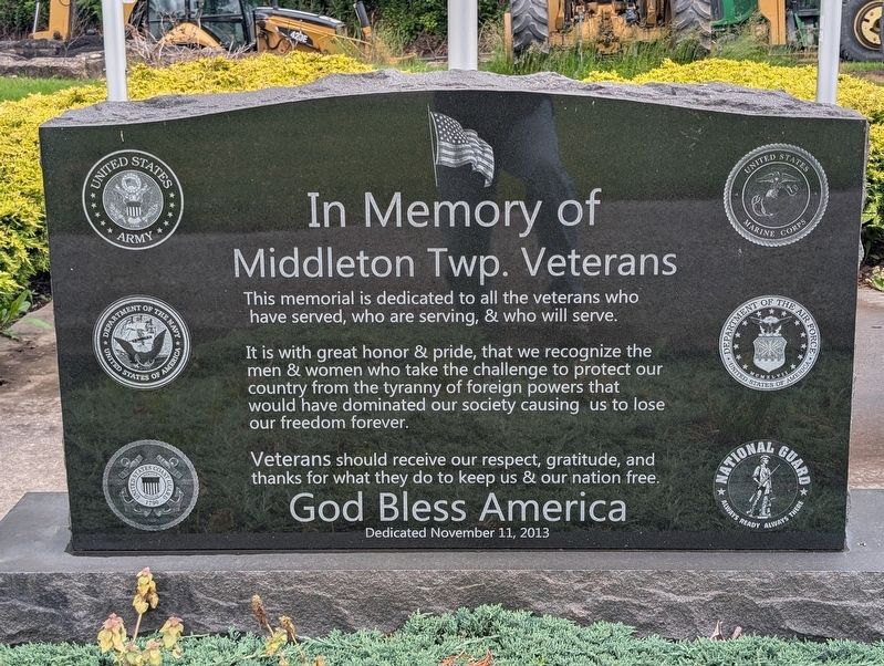 Middleton Township Veterans Memorial Marker image. Click for full size.