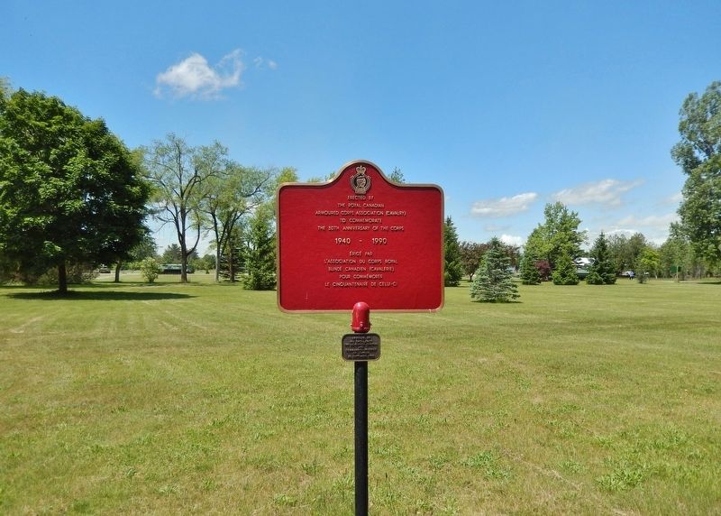 Canadian Armoured Corps 50th Anniversary Marker. Click for full size. Canadian Armoured Corps 50th Anniversary Marker image. Click for full size.