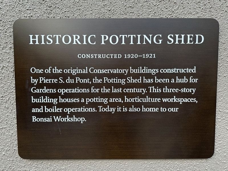 Historic Potting Shed Marker. Click for full size. Historic Potting Shed Marker image. Click for full size.