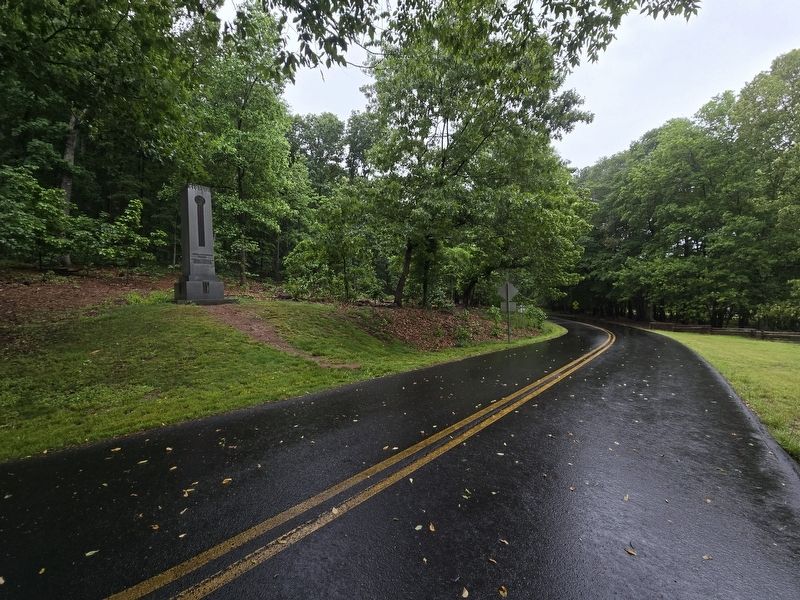 Georgia Monument looking west on Kennesaw Mountain Drive. Visitor's center is 1/10 mile to the west. image. Click for full size.