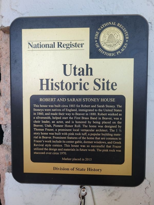 Robert and Sarah Stoney House Marker image. Click for full size.