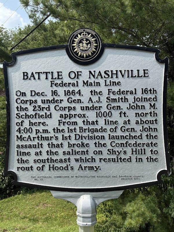 Battle of Nashville Marker image. Click for full size.