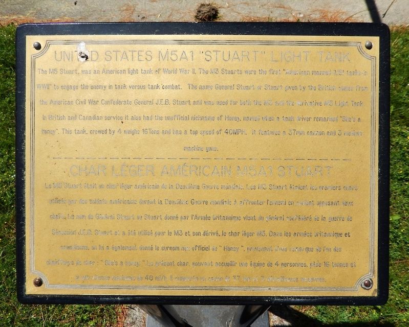 United States M5A1 "Stuart" Light Tank / Char léger américain M5A1 Stuart Marker. Click for full size. United States M5A1 "Stuart" Light Tank / Char léger américain M5A1 Stuart Marker image. Click for full size.