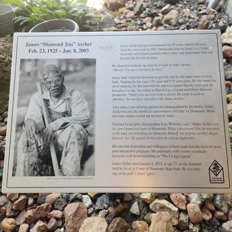 James "Diamond Jim" Archer Marker. Click for full size. James "Diamond Jim" Archer Marker image. Click for full size.