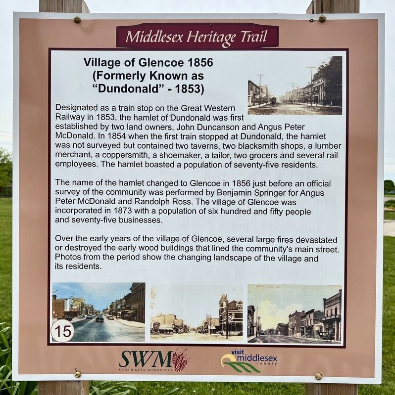 Village of Glencoe 1856 Marker image. Click for full size.