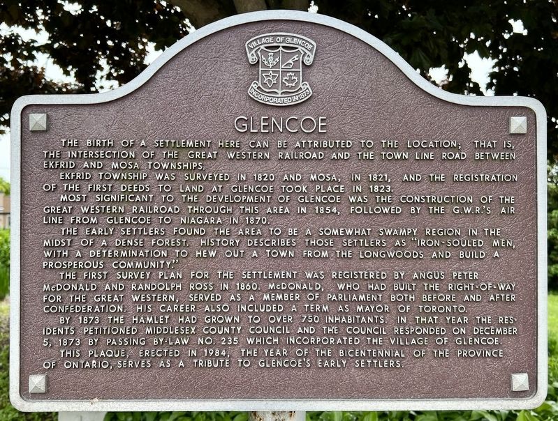 Glencoe Marker image. Click for full size.