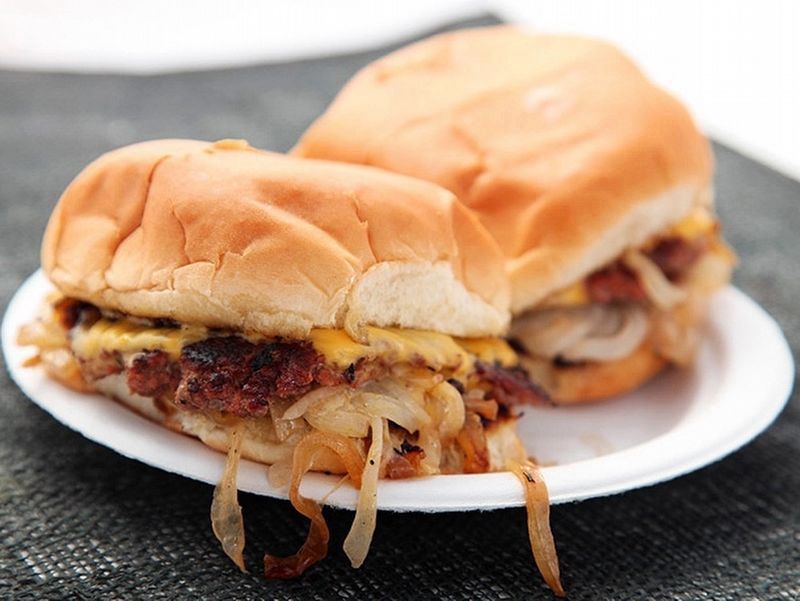 Oklahoma Onion Burgers. Click for full size. Oklahoma Onion Burgers image. Click for full size.