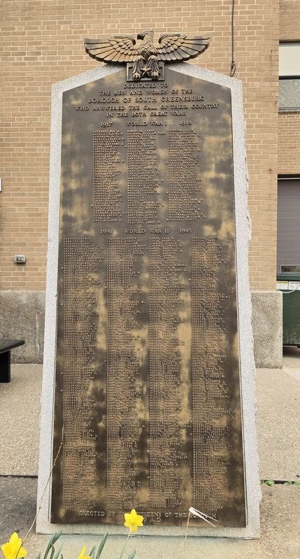 South Greensburg Borough Service Monument image. Click for full size.