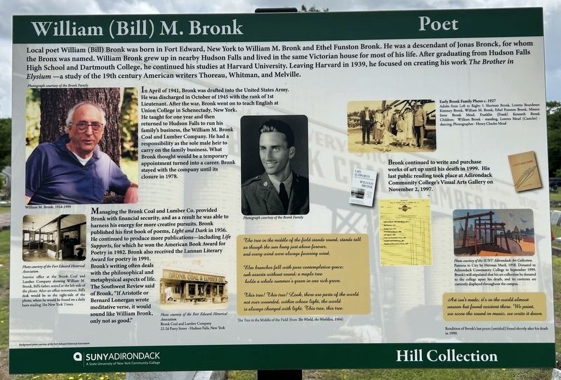 William (Bill) M. Bronk Marker. Click for full size. William (Bill) M. Bronk Marker image. Click for full size.