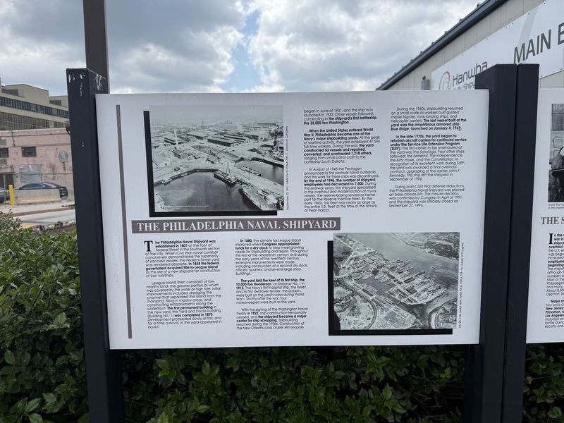 The Philadelphia Naval Shipyard Marker. Click for full size. The Philadelphia Naval Shipyard Marker image. Click for full size.