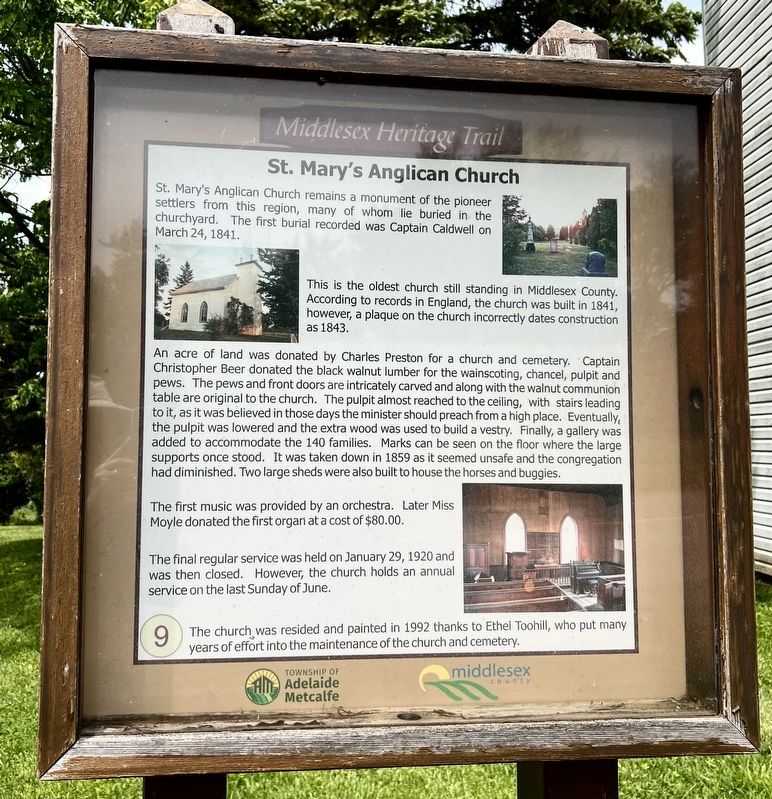 St. Mary’s Anglican Church Marker. Click for full size. St. Mary’s Anglican Church Marker image. Click for full size.