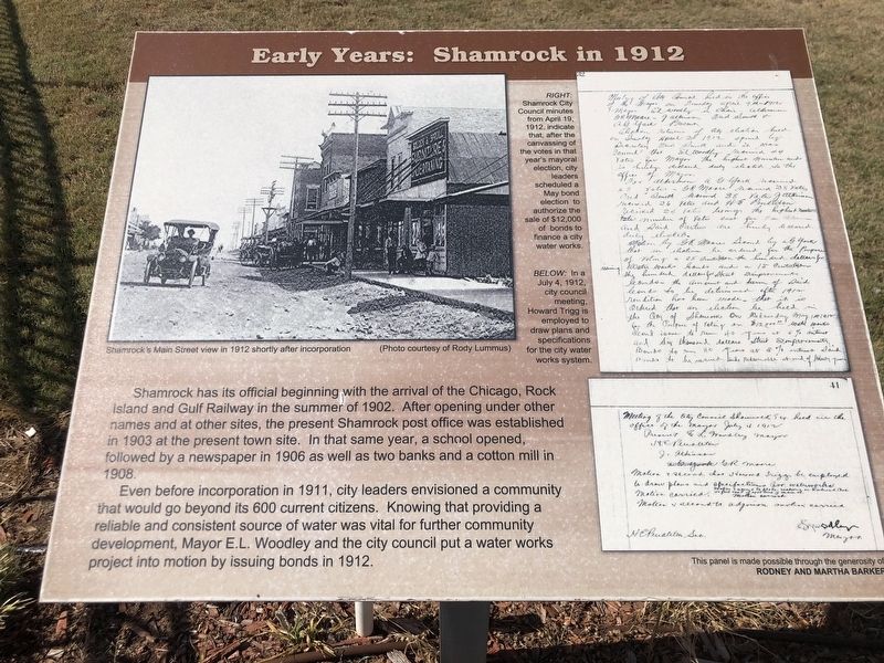 Early Years: Shamrock in 1912 Marker image. Click for full size.