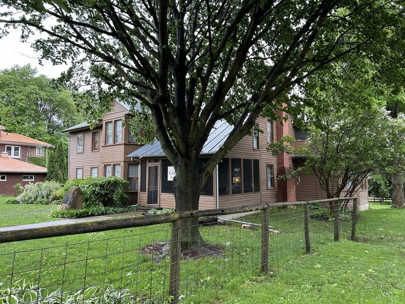 Hamlin Garland House & Marker, from the northwest. Click for full size. Hamlin Garland House & Marker, from the northwest image. Click for full size.