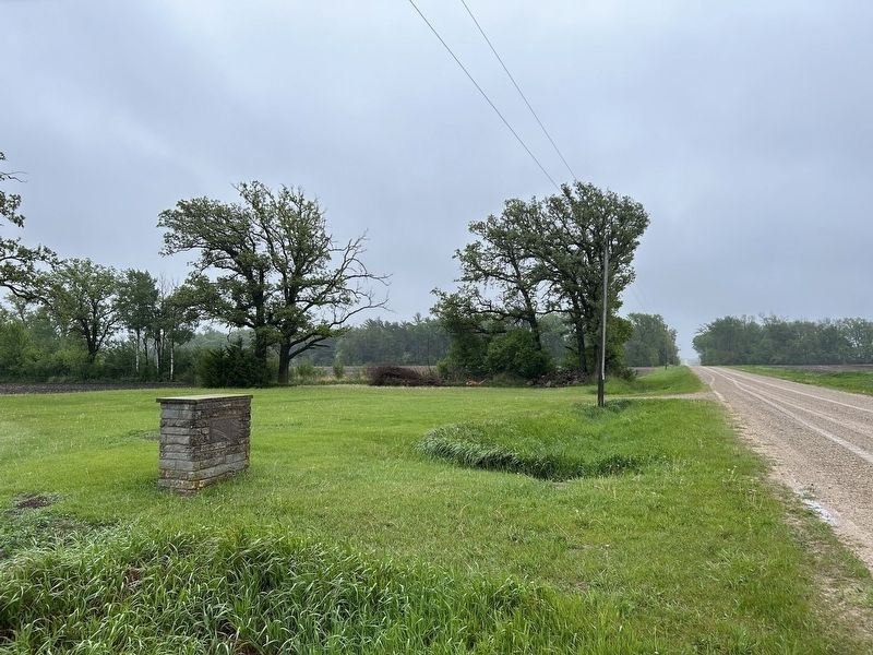First Religious Service in Freeborn County Marker, from the west. Click for full size. First Religious Service in Freeborn County Marker, from the west image. Click for full size.