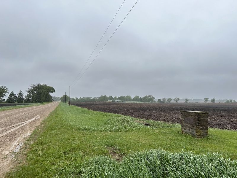 First Religious Service in Freeborn County Marker, from the east. Click for full size. First Religious Service in Freeborn County Marker, from the east image. Click for full size.