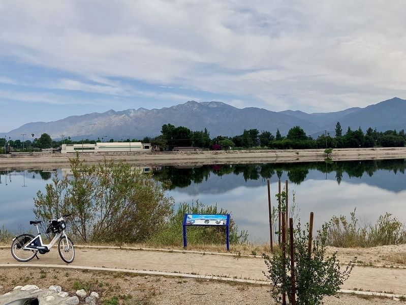San Gabriel Mountains and Marker image. Click for full size.