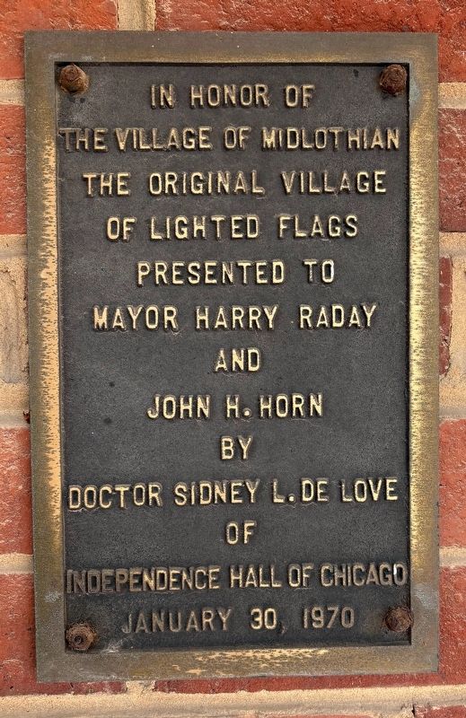 The Original Village of Lighted Flags Marker. Click for full size. The Original Village of Lighted Flags Marker image. Click for full size.