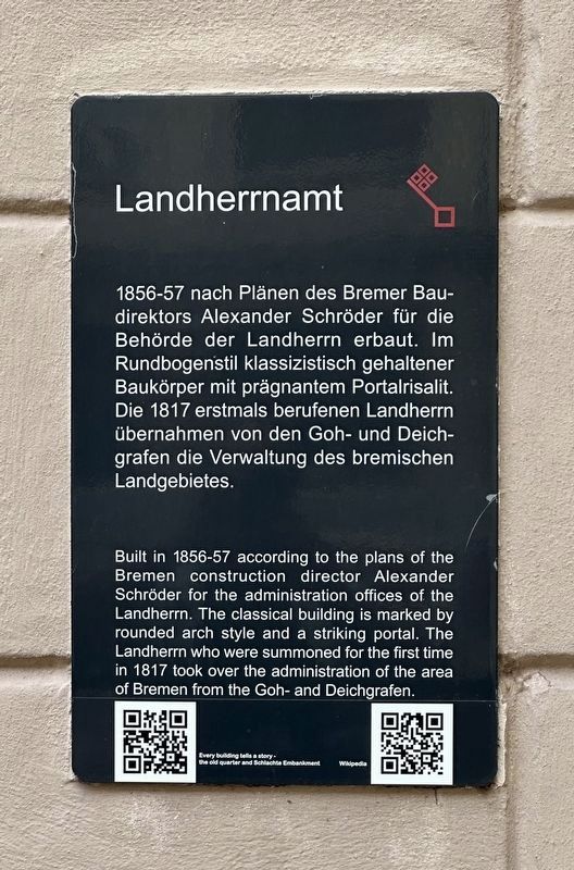 Landherrnamt / Landherrn Administrative Building Marker image. Click for full size.