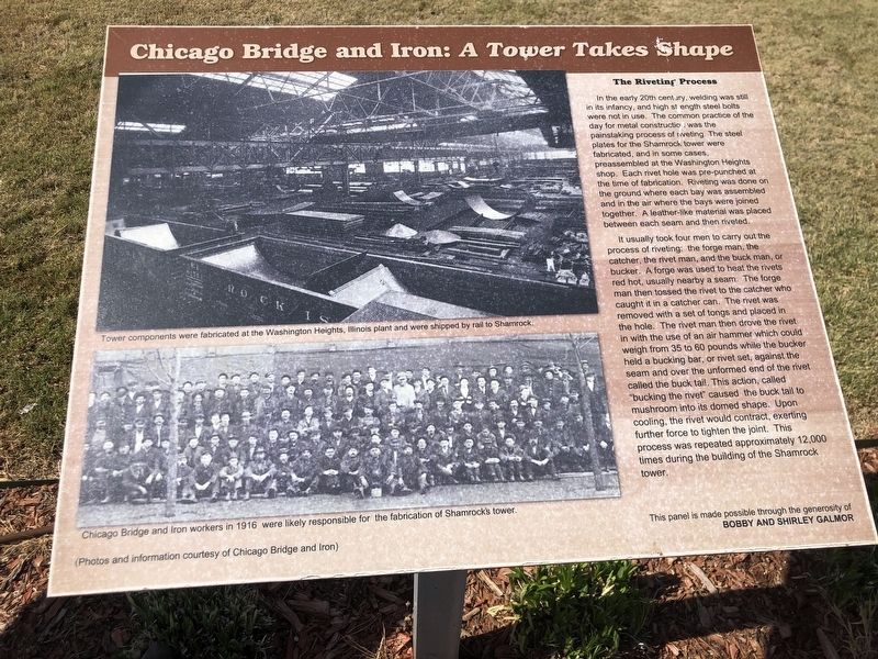 Chicago Bridge and Iron: <i>A Tower Takes Shape</i> Marker. Click for full size. Chicago Bridge and Iron: <i>A Tower Takes Shape</i> Marker image. Click for full size.