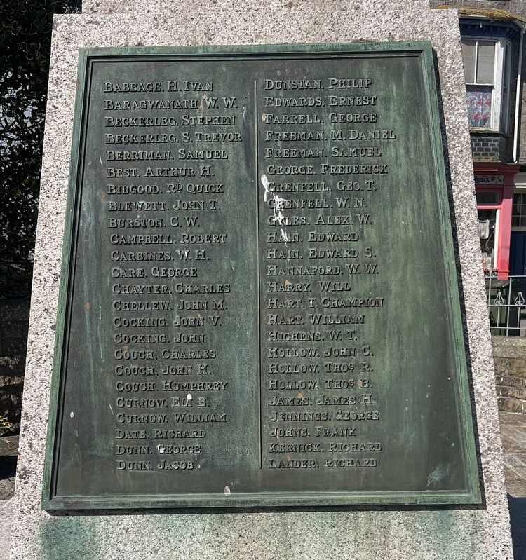 St Ives War Memorial. Click for full size. St Ives War Memorial image. Click for full size.
