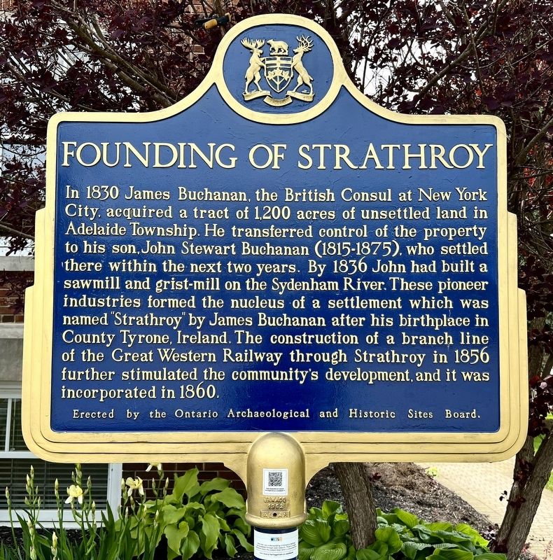 Founding of Strathroy Marker image. Click for full size.